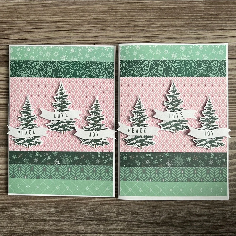 Handmade Christmas Holiday Greeting Cards Set of 14 5”x7” With Envelopes